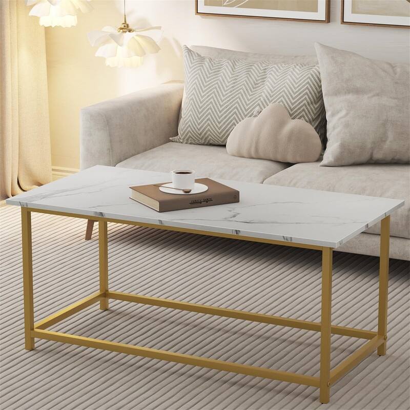 Marble Coffee Table Simple Modern Open Design