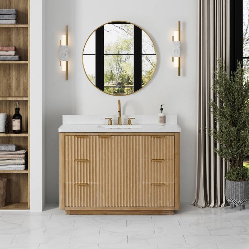 Cadiz Bath Vanity with Composite Stone Top and Mirror