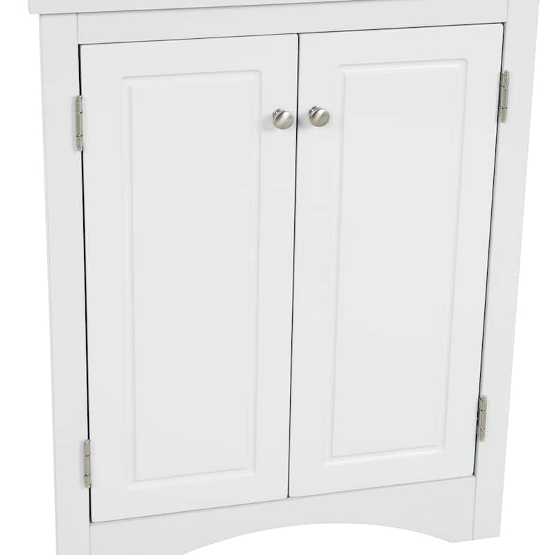 Triangle Bathroom Storage Cabinet with Adjustable Shelves