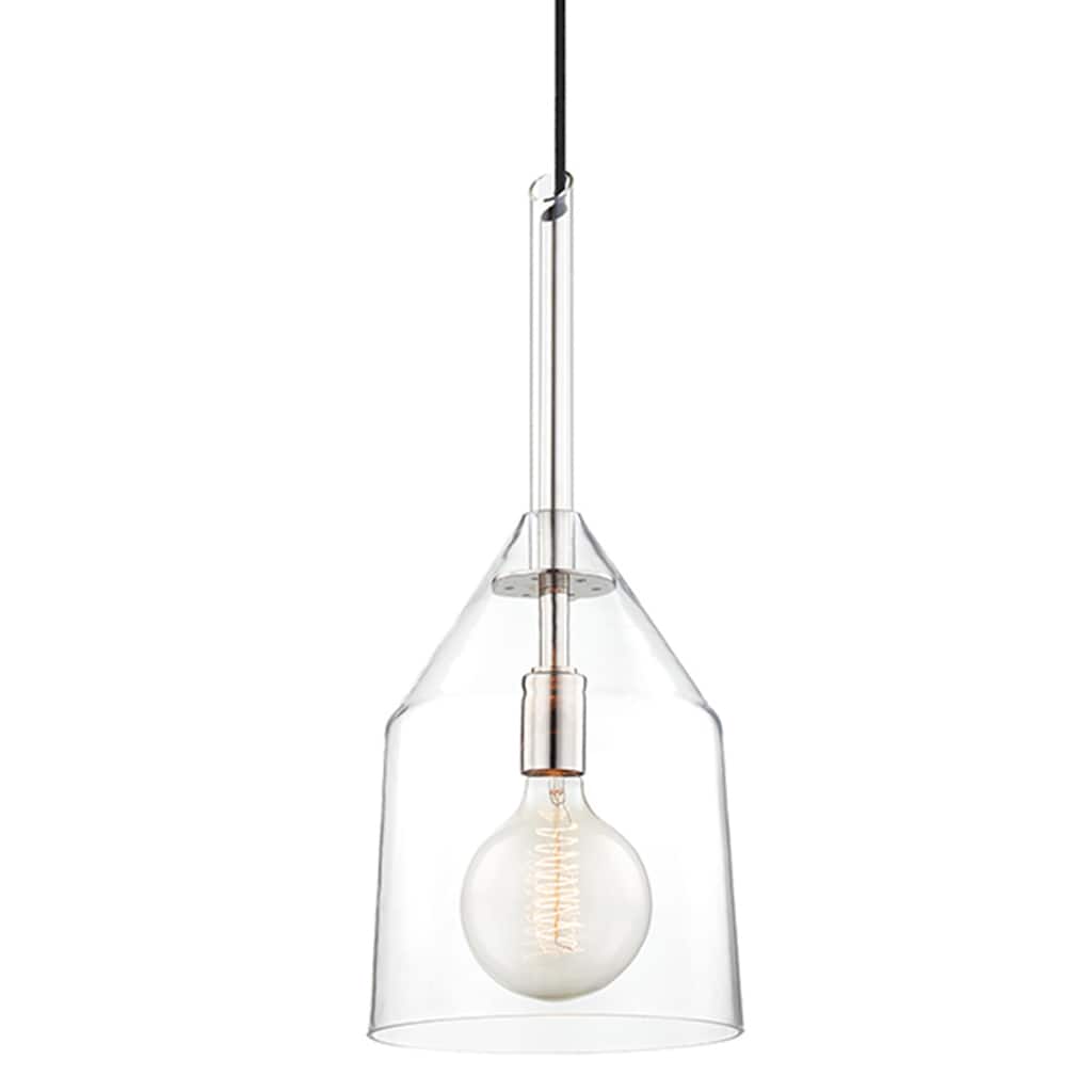Mitzi by Hudson Valley Sloan 1-light Polished Nickel Large Pendant, Clear Glass