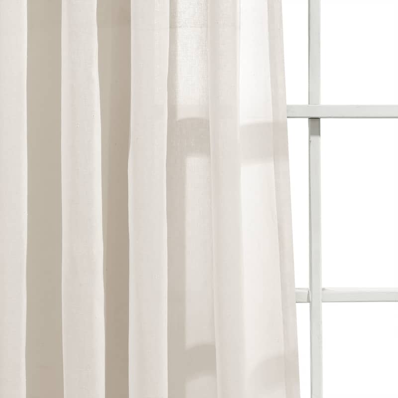 Lush Decor Ruched Waterfall Linen Window Curtain Single Panel - 84" x 52"