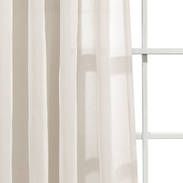 Lush Decor Ruched Waterfall Linen Window Curtain Single Panel - 84" x 52"