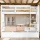 preview thumbnail 42 of 58, 2 in 1 Rubber Wood Bunk Bed with 2 Drawers,Twin Over Twin Kids Bed for Home
