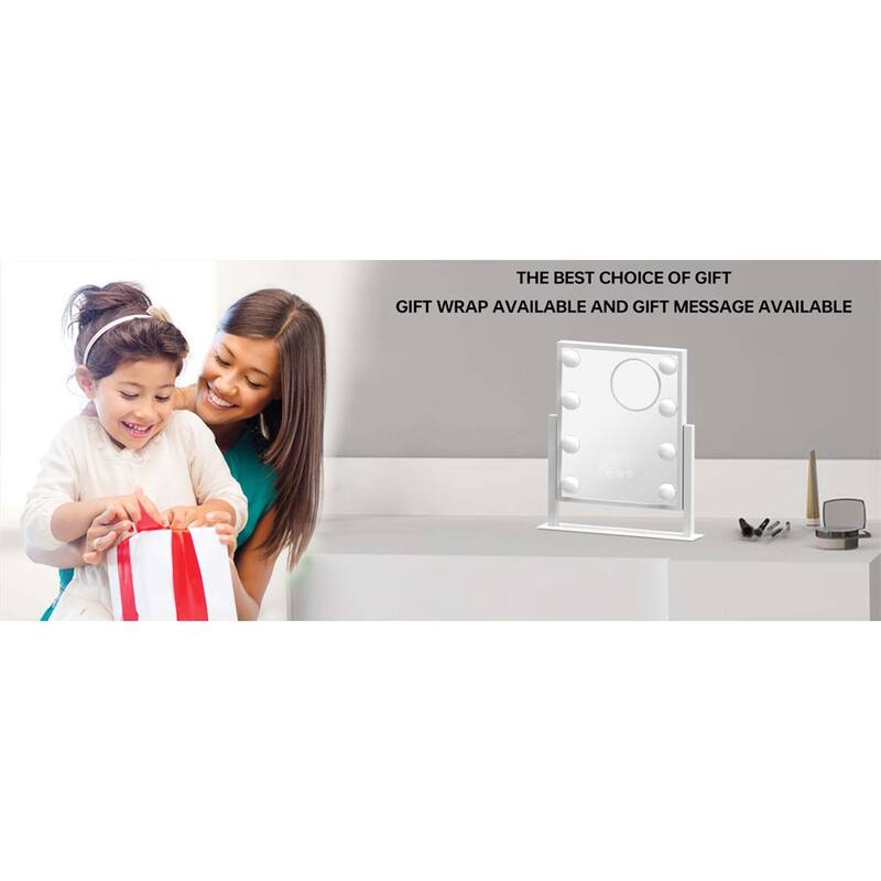 Hollywood Make Up LED Lighted Vanity Mirror with 8 Dimmable Bulbs Bed