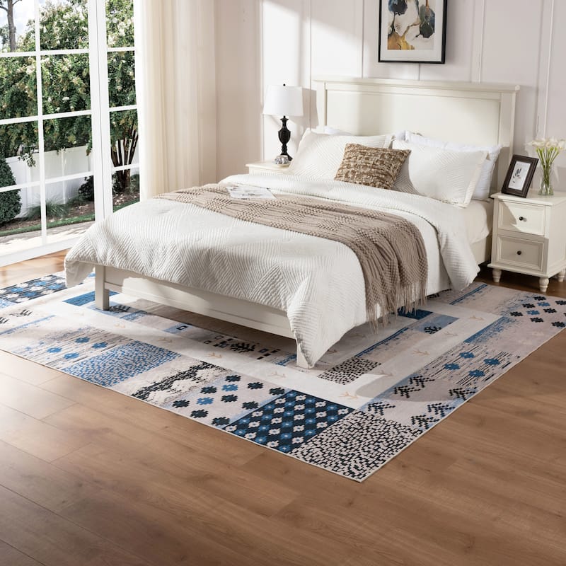 Soft and Non-Slip Machine-Washable Foldable Multi-Use Area Rug