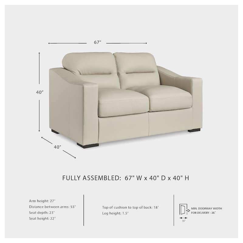 Signature Design by Ashley Treasure Trove Beige Loveseat - 67" W x 40" D x 40" H