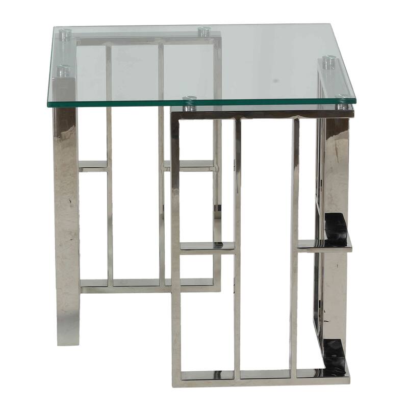 Cortesi Home Ripley Glass End Table