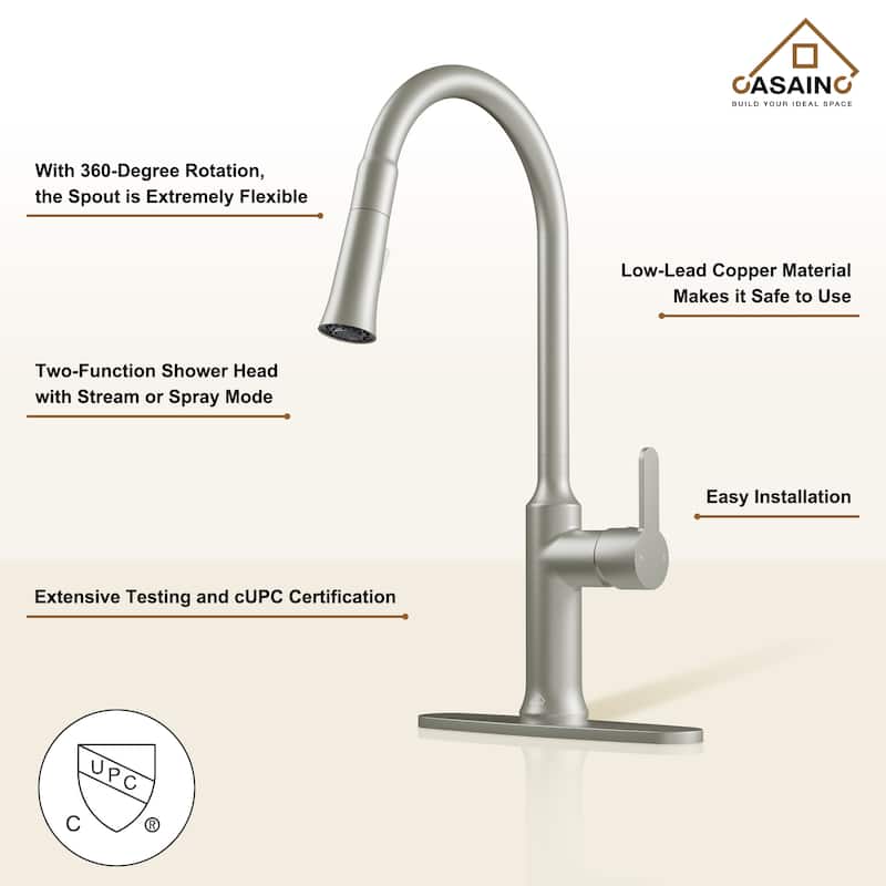 Single Handle Pull Down Sprayer Kitchen Faucet