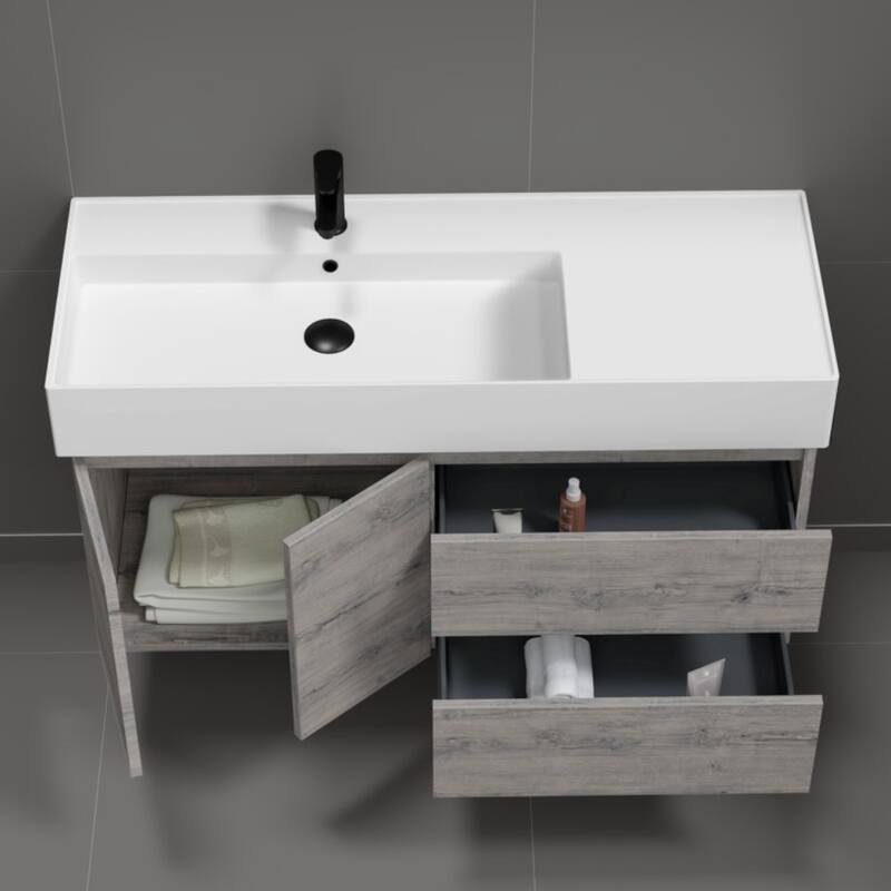 Nameeks Block-4818-W Block 48" Wall Mounted Single Basin Vanity Set