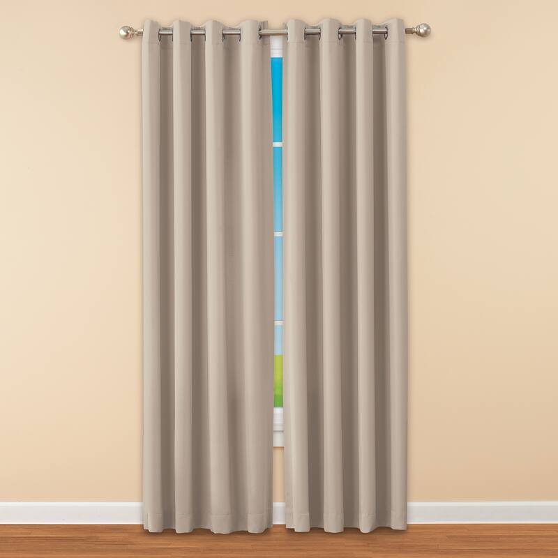 Madison Room Darkening Energy-Saving Curtain Panel - Stone - 54" x 84" - 84 Inches