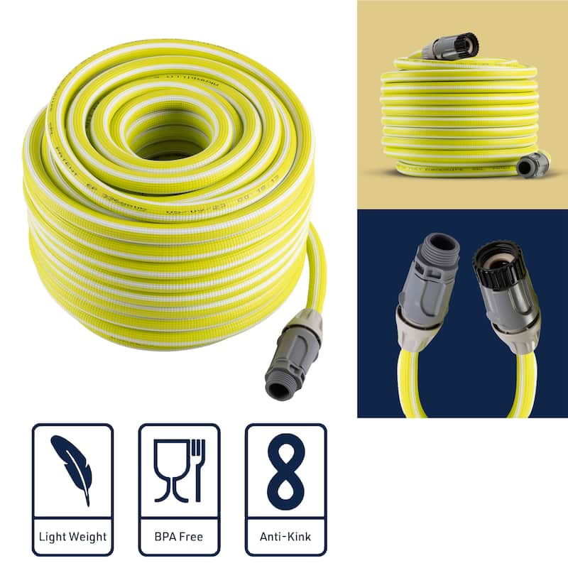 Kings County Tools 100ft Garden Hose - Lightweight No-Kink 3/8in Water Hose