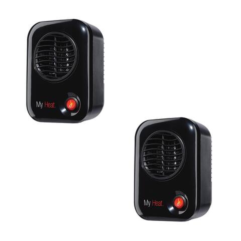 Lasko 100 MyHeat Portable Personal Electric 200W Space Heater, Black (2 Pack)