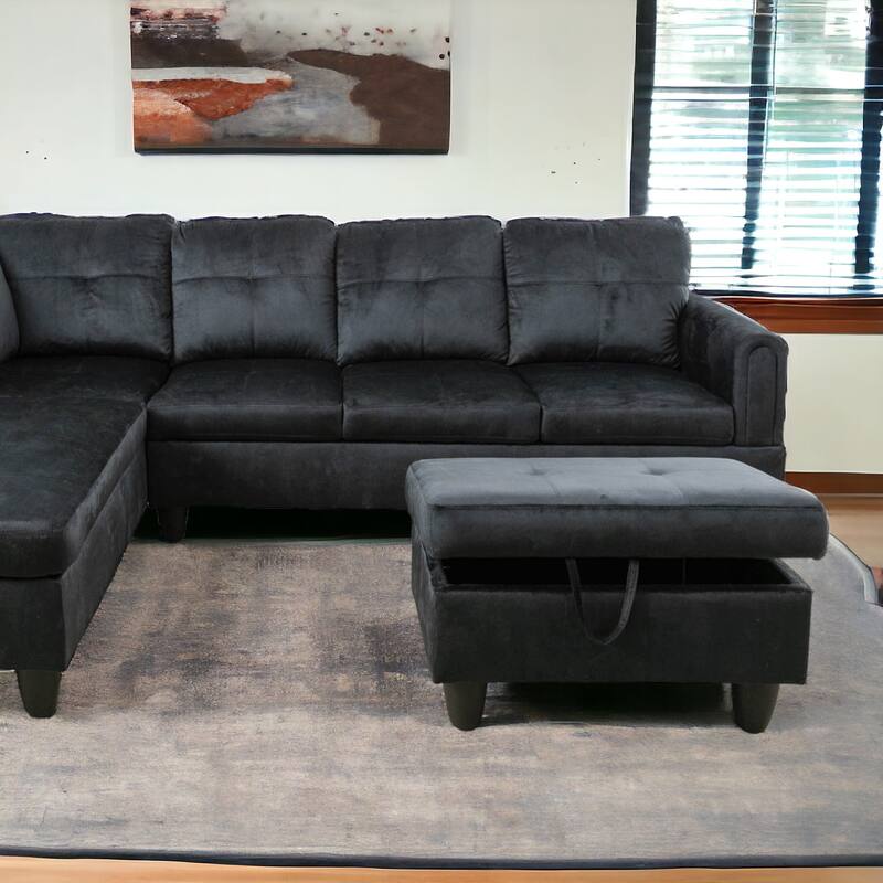 KISRAIS 28.5" Wide Upholstered Storage Ottoman