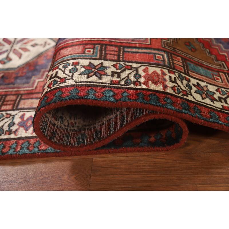 Ardebil Persian Vintage Runner Rug Handmade Wool Carpet - 3'4"x 10'6"