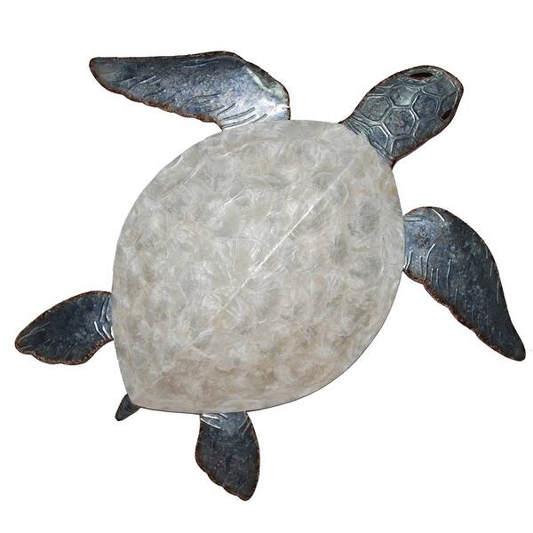 Shop Sea Turtle Wall Decor Pewter With Pearl Shell 4 X 24 X 21