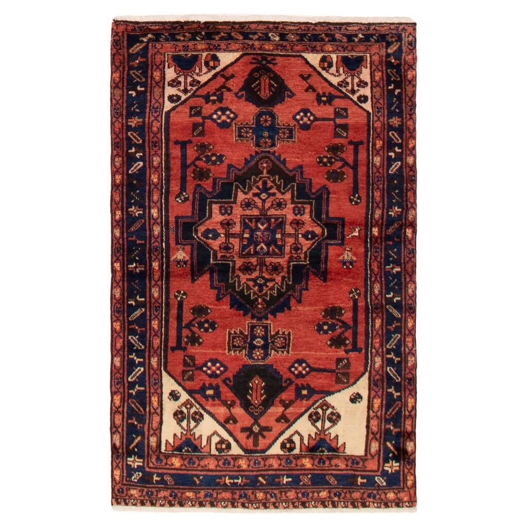 ECARPETGALLERY Hand-knotted Andelz Red Wool Rug - 3'5 x 5'5