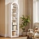 preview thumbnail 15 of 19, 6-Tier Wooden Tall Bookshelf, 74.8 Inches Rustic Arched Bookcase