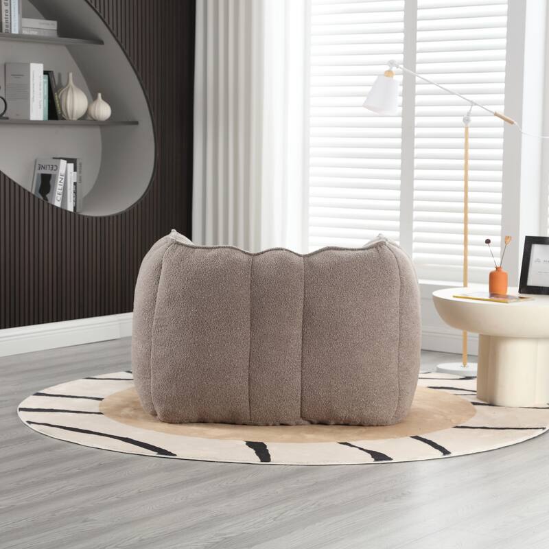 Soft Bean Bag Chair with High Resilient Foam for Adults, Comfortable Square Lazy Sofa with Footstool for Living Room