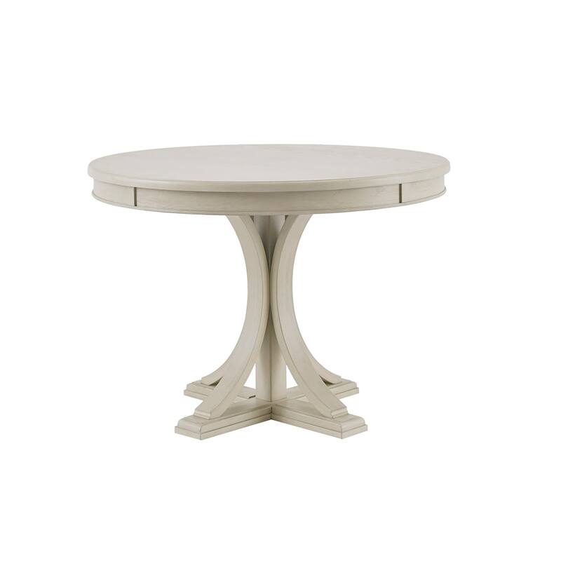 44" Round Dining Table, Solid Wood Finish Classic Design，no chairs - White