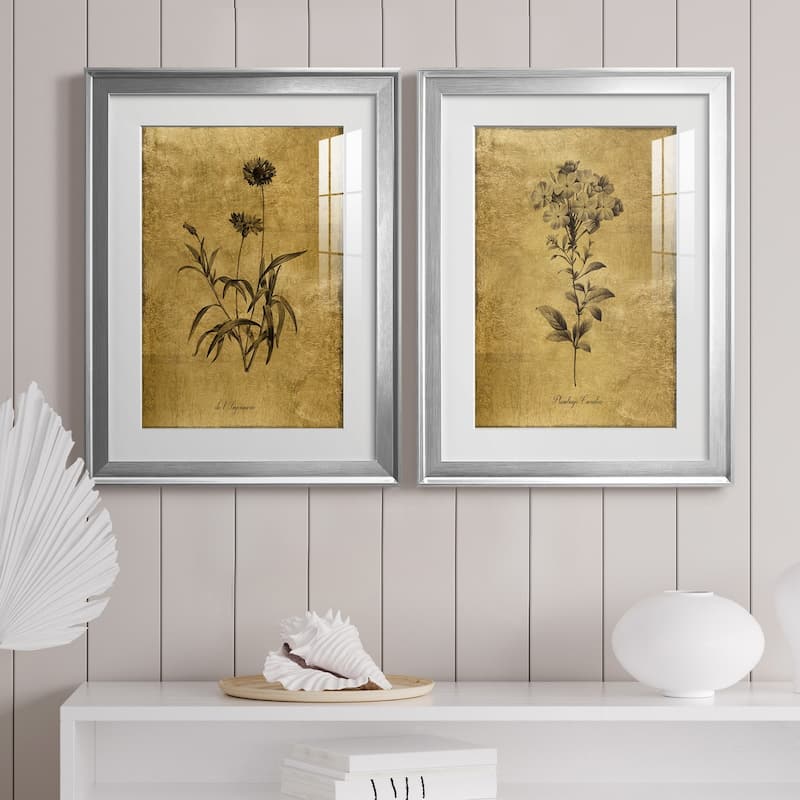 Gold Sketch Botanical I Premium Framed Print - Ready to Hang