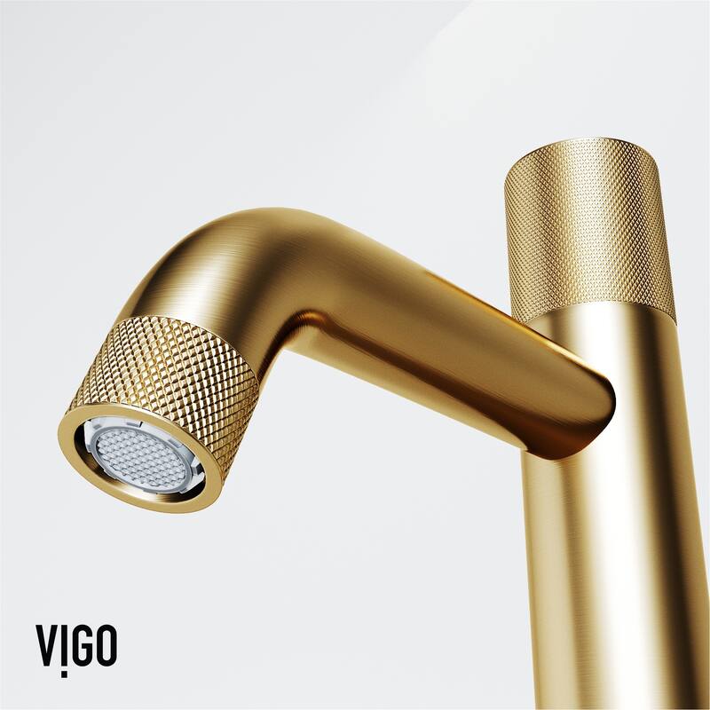 VIGO Apollo 8" H Button Operated Single Hole Bathroom Faucet