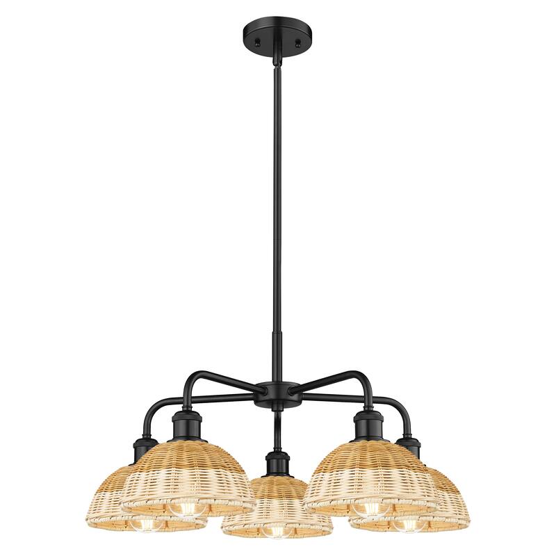 Innovations Lighting Endless Possibilities Ballston - Bristol Natural II - 5 Light 26" Stem Hung Chandelier - Matte Black