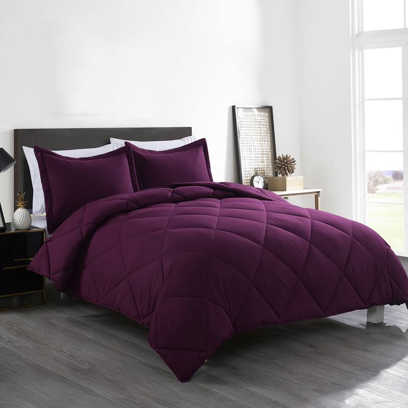 Stayclean Bacteria Inhibiting Diamond Stitch Comforter Set - Fig - Full - Queen