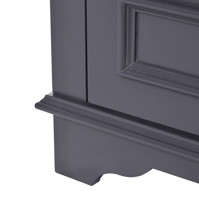 GDFStudio - Halcyon Modern Freestanding Bathroom Vanity with Ceramic Sink and Soft-Closing Storage Doors & Silver Handles