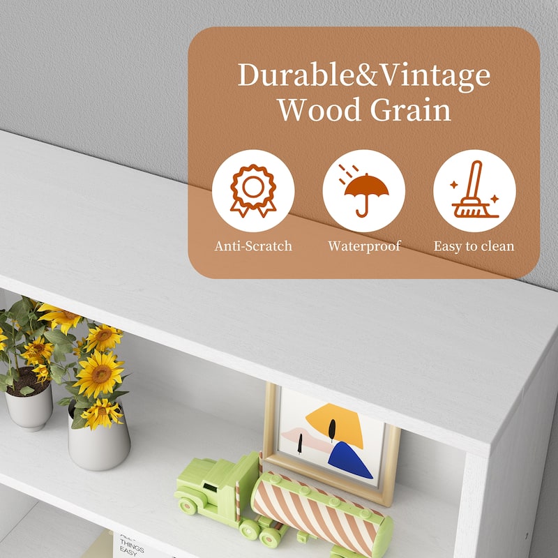 Futzca 6-Tier Open Bookcase, Display Storage Bookshelf