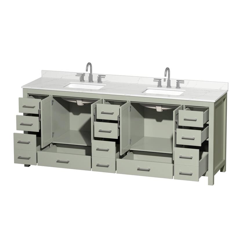 Wyndham Collection WCS141484D-QTZ-US3MXX Sheffield 84" Free Standing