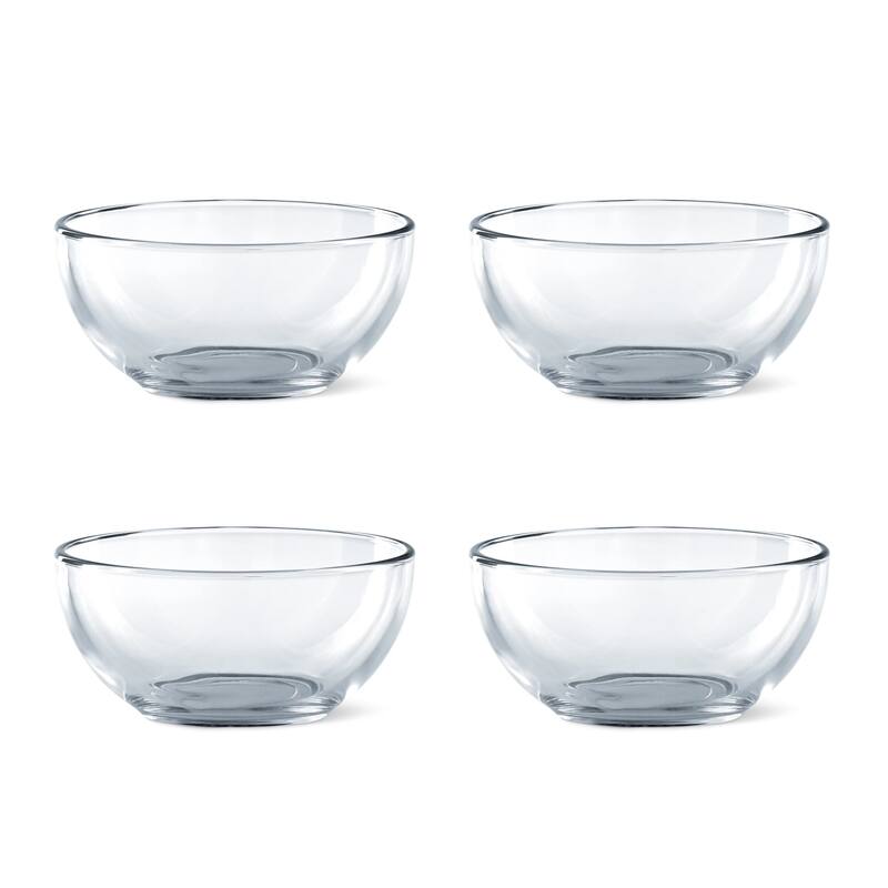 6" Durable Clear Glass Bowl Set Modern Design for Dining Mixing and Everyday Use
