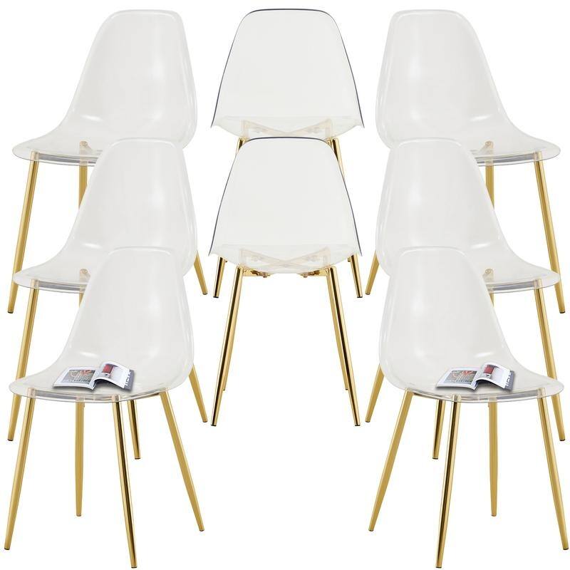 Modern Simple Transparent Dining Chair Set of 4