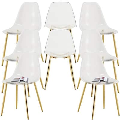 Modern Simple Transparent Dining Chair Set of 8