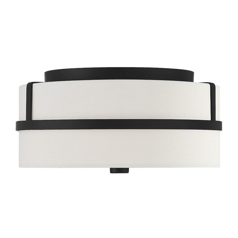 Trade Winds Lighting Irving 2-Light Flush Mount Ceiling Light - Matte Black