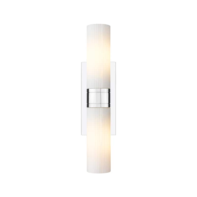 Innovations Lighting Ballston Urban - 2 Light 8" Wall-Mounted Bath Vanity Light - Striped White/Polished Chrome