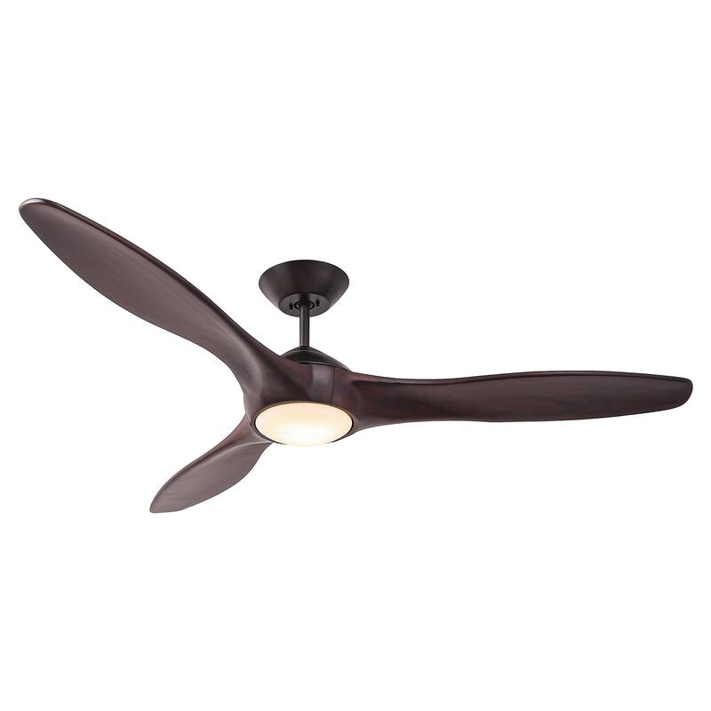 60" Oil Rubbed Bronze Large Ceiling Fan with Light and Wall Control - 60-inch W x 13.8-inch H
