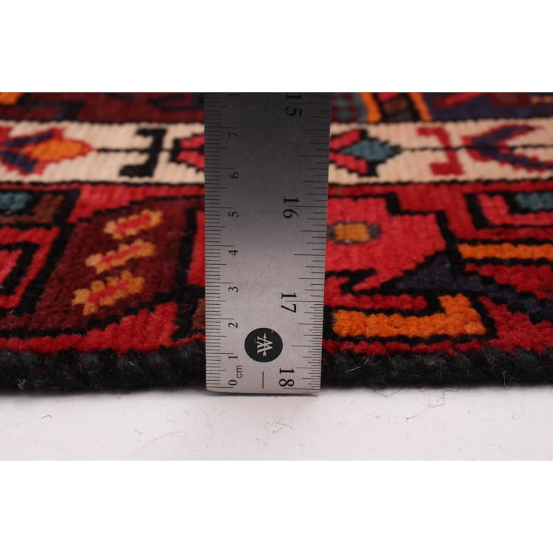 ECARPETGALLERY Hand-knotted Andelz Black, Red Wool Rug - 4'4 x 9'9