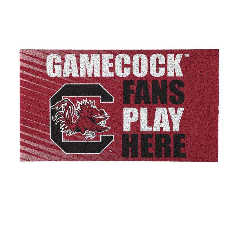 28 in. x 16 in. University of South Carolina "Fans Play Here" PVC Door Mat