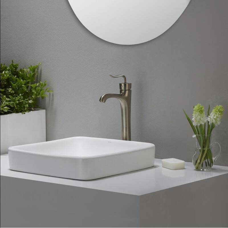 Kraus Elavo 13-11/16" Vitreous China Vessel Bathroom Sink - Pop-up