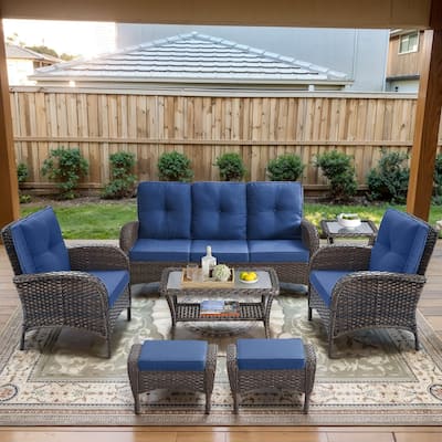 Gymojoy Outdoor Wicker Patio Furniture Sofa & Chair Set - Luxurious Comfort, Weather-Resistant