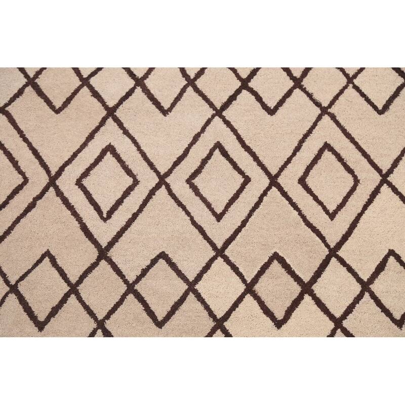 Trellis Geometric Contemporary Oriental Area Rug Wool Hand-tufted - 5'0" x 8'0"