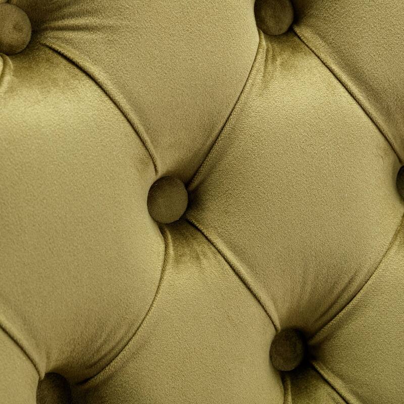 GDF Studio-Nikki Modern Wood Velvet Upholstered Dining Chair with Tufted Design, Nailhead Trim, 2-Pcs Set