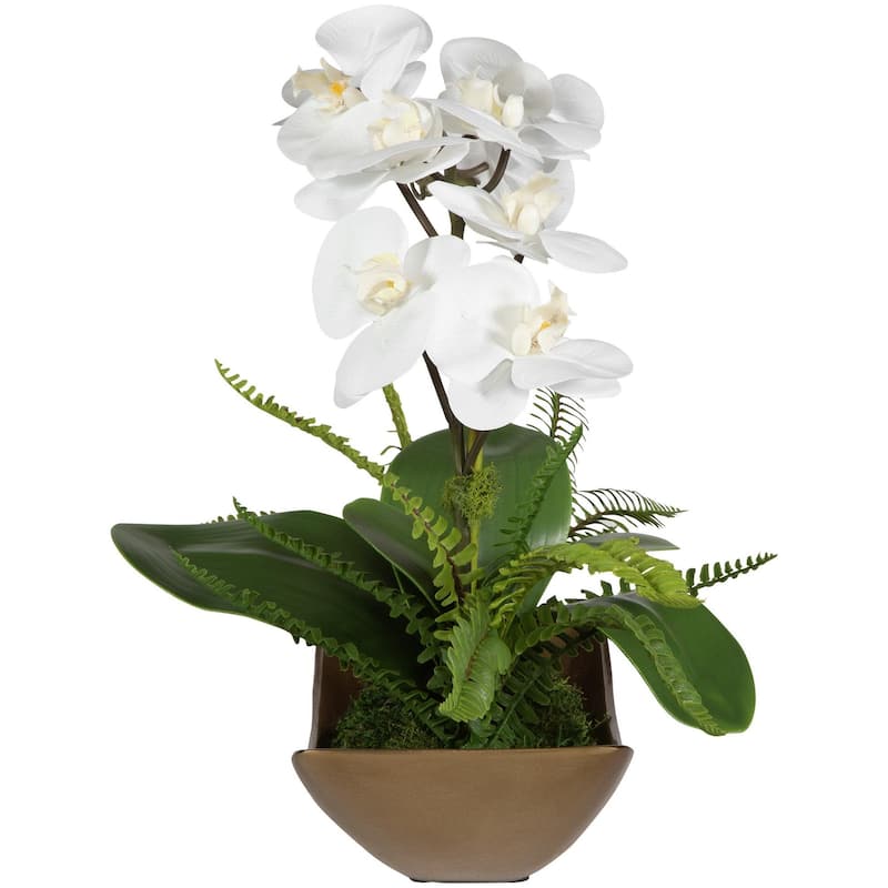 Uttermost 60207 Transcend 16" Tall Aluminum Faux Flora Planter