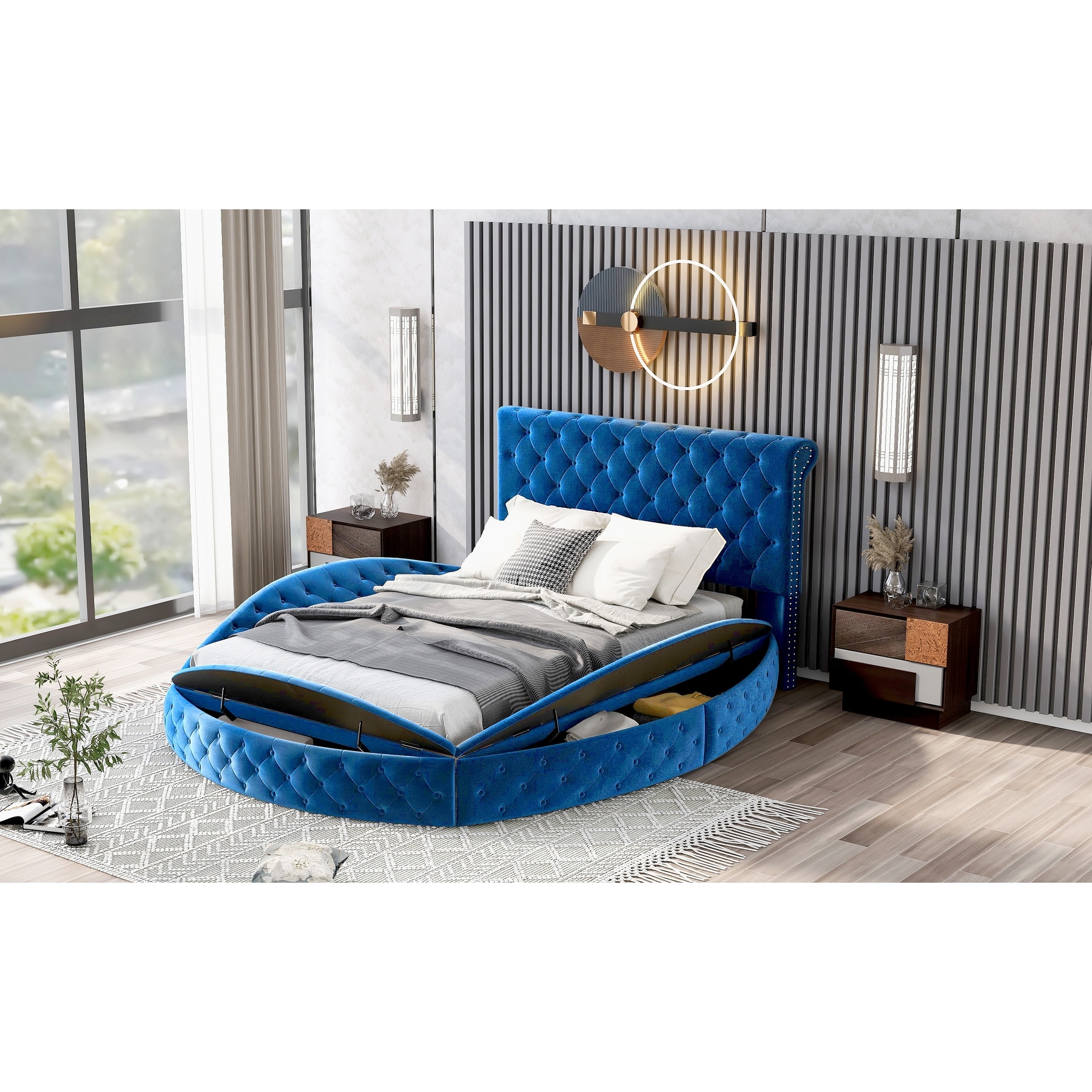Linford tufted upholstered storage platform bed queen discount