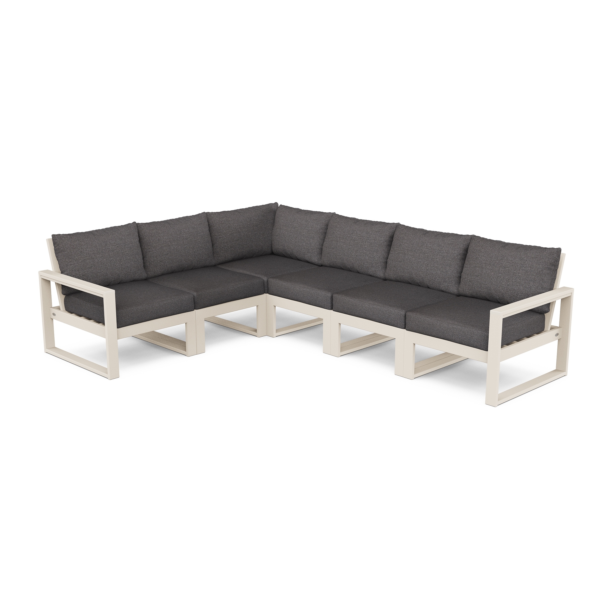 POLYWOOD EDGE Plastic 6-Piece Modular Deep Seating Set
