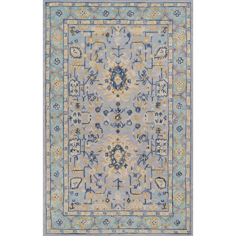 Momeni Tangier Hand Tufted Wool Traditional Area Rug - 7'6" x 9'6" - Blue - Rectangle