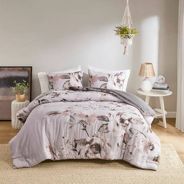 slide 2 of 9, Madison Park Penelope 3 Piece Floral Printed Comforter Set Queen