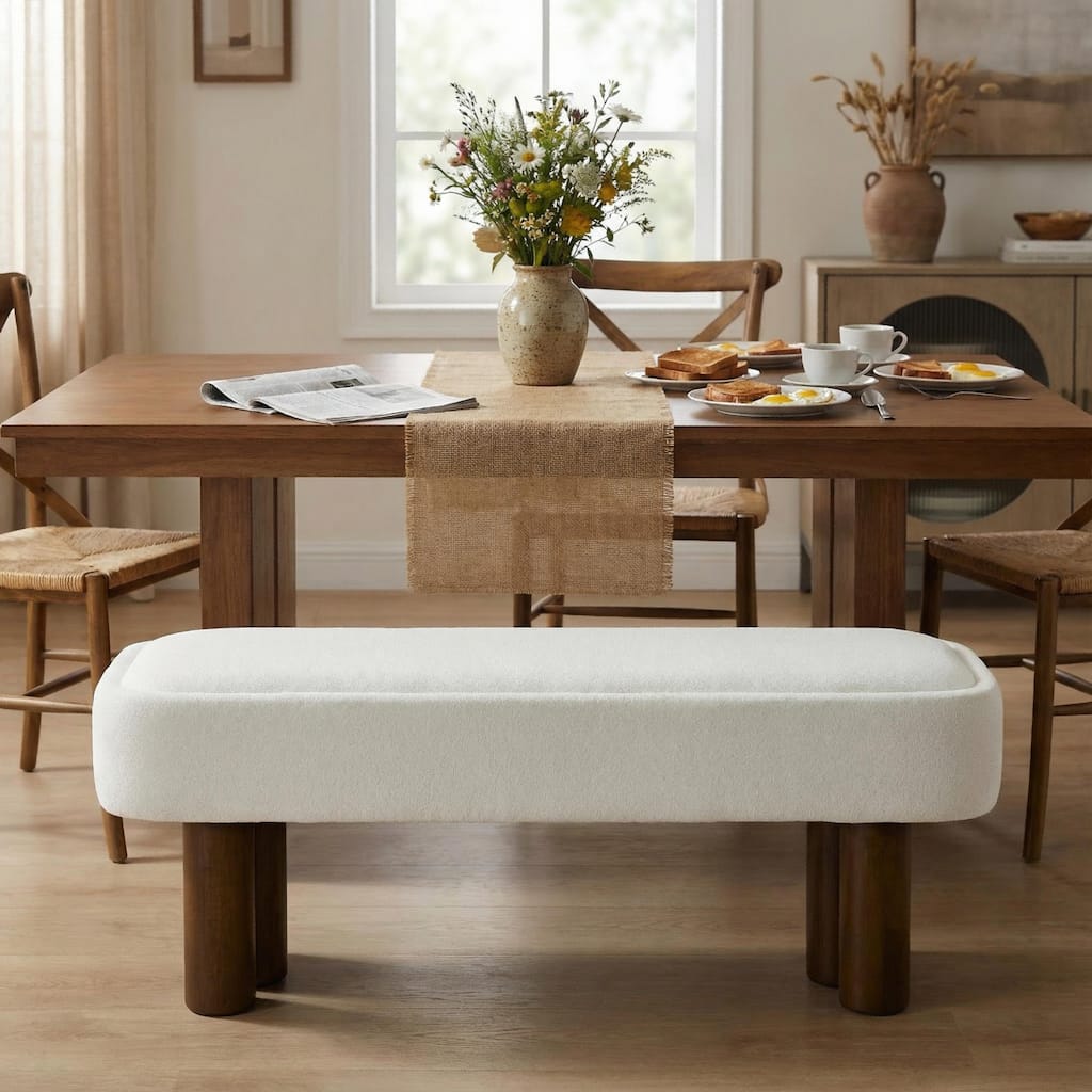 Christopher Knight Home - Modern Upholstered Dining Bench with Padded Seating