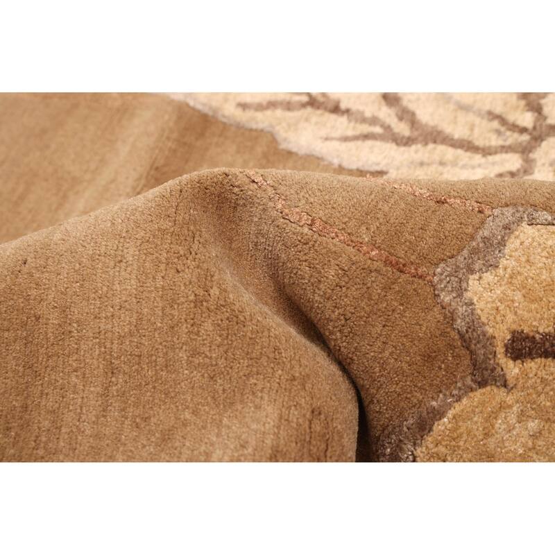 ECARPETGALLERY Hand-knotted Opulence Brown Silk, Wool Rug - 8'0 x 9'11