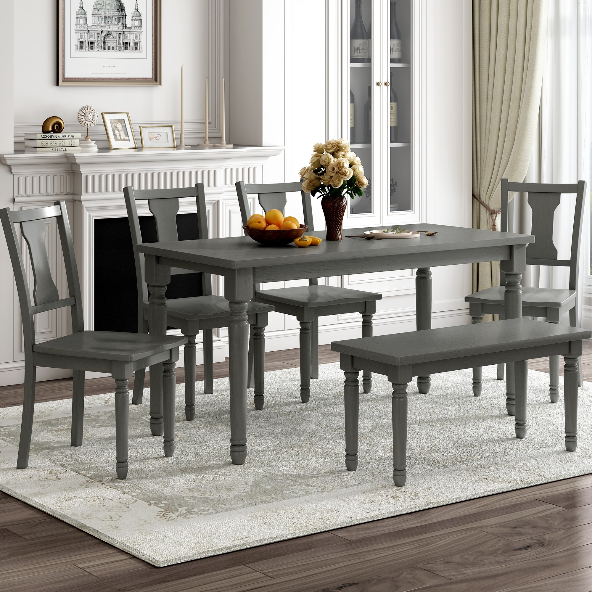 Distressed dining hotsell room table